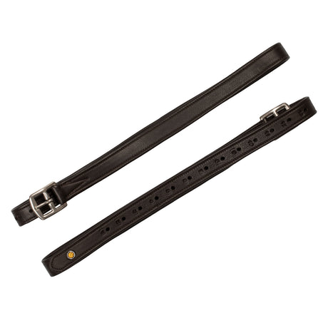 Equestro Leather Stirrup Leathers With Numbered Holes #colour_brown