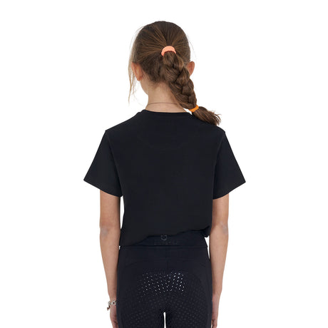 Equestro Girls' Ready To The Party Cotton T-Shirt With Rhinestones #colour_black