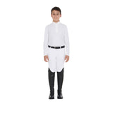 Equestro Boy's Long-Sleeved Polo Shirt In Technical Fleece Fabric