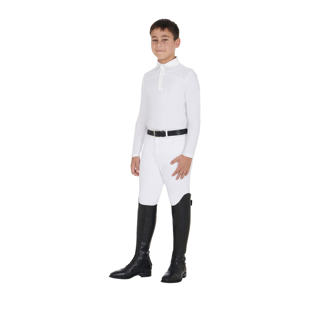 Equestro Boys' Long-Sleeved Polo Shirt With Buttons