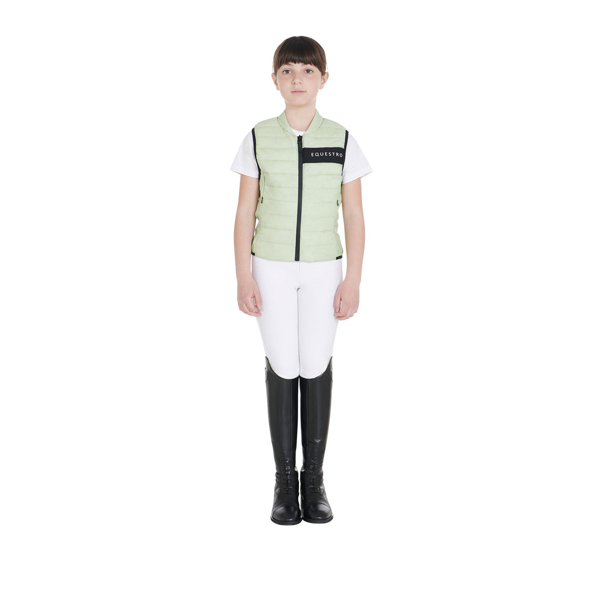 Equestro Kids' Vest In Technical Fabric #colour_green
