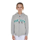 Equestro Kids' Hoodie With Zip And Sponge Lettering #colour_grey-green