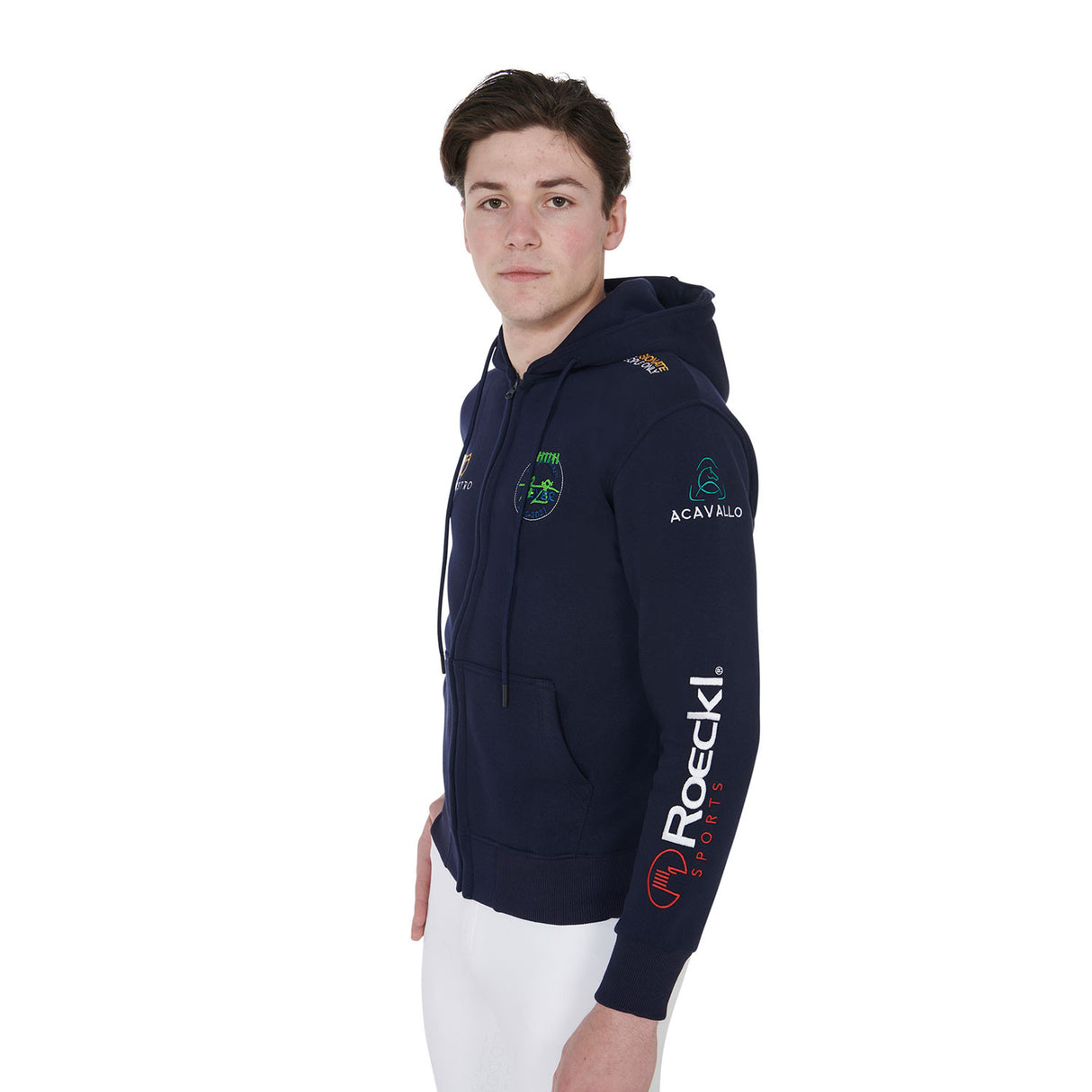 Men's sweatshirt with multi-logo hood