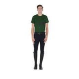 Equestro Men's Slim Fit T-Shirt With Race Horse #colour_green