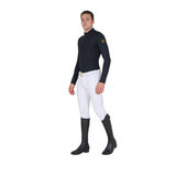 Men's slim fit long-sleeved training polo shirt