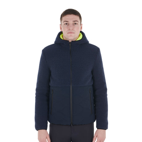 Equestro Men's Waterproof Jacket With Teddy Inserts #colour_blue