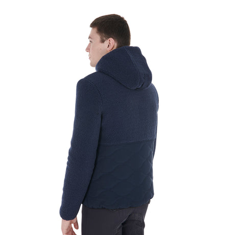 Equestro Men's Waterproof Jacket With Teddy Inserts #colour_blue