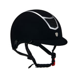 Helmet with colored velvet frame