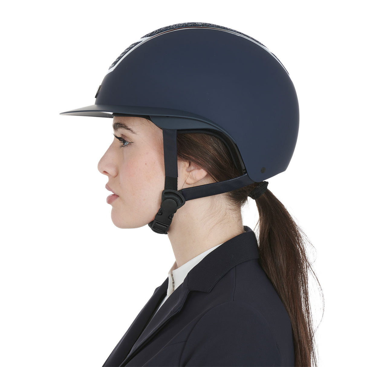 Equestro Helmet With Rhinestones And Wide Visor