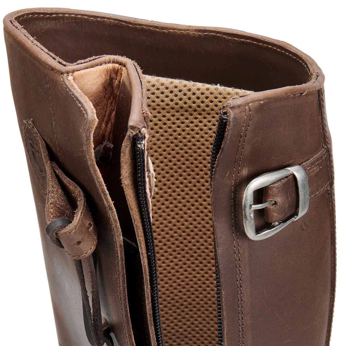 Equestro Unisex Boots With Breathable Inner Lining #colour_brown