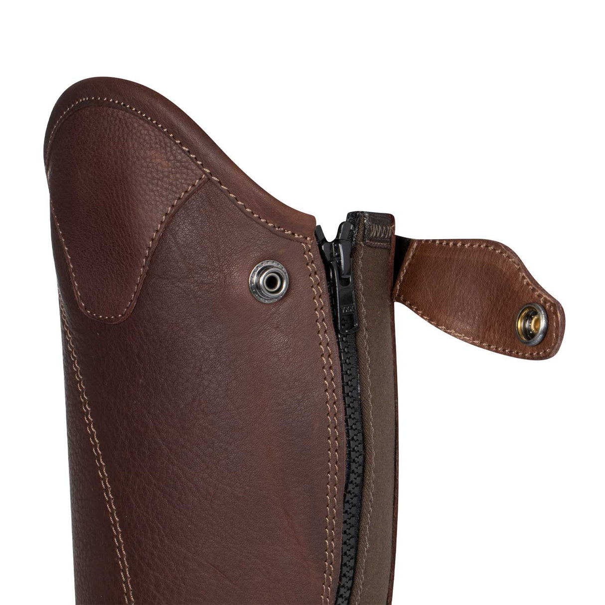 Unisex soft leather gaiters with side zip