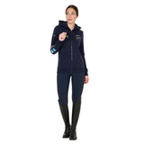 Equestro Women's Sweatshirt With Multi-Logo Hood #colour_blue