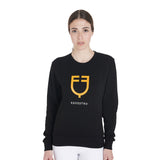 Equestro Women's Crewneck Sweatshirt With Central Logo #colour_black