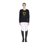 Equestro Women's Crewneck Sweatshirt With Central Logo #colour_black