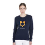 Equestro Women's Crewneck Sweatshirt With Central Logo #colour_blue