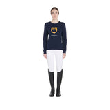 Equestro Women's Crewneck Sweatshirt With Central Logo #colour_blue