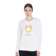 Equestro Women's Crewneck Sweatshirt With Central Logo #colour_white