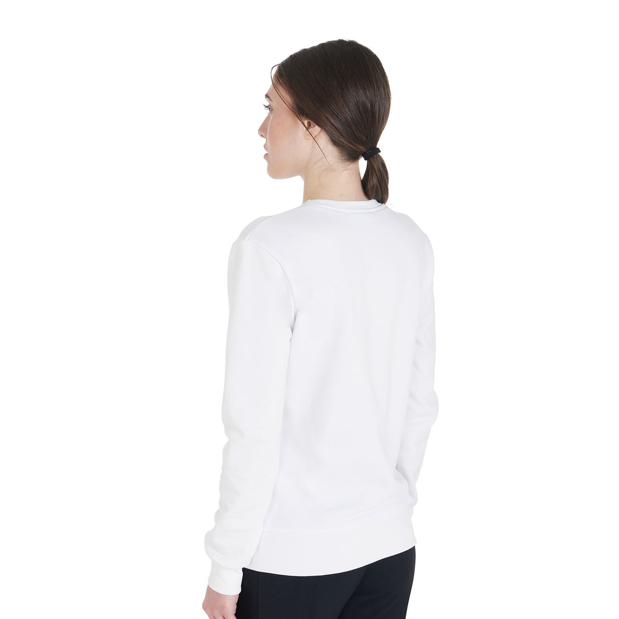 Equestro Women's Crewneck Sweatshirt With Central Logo #colour_white