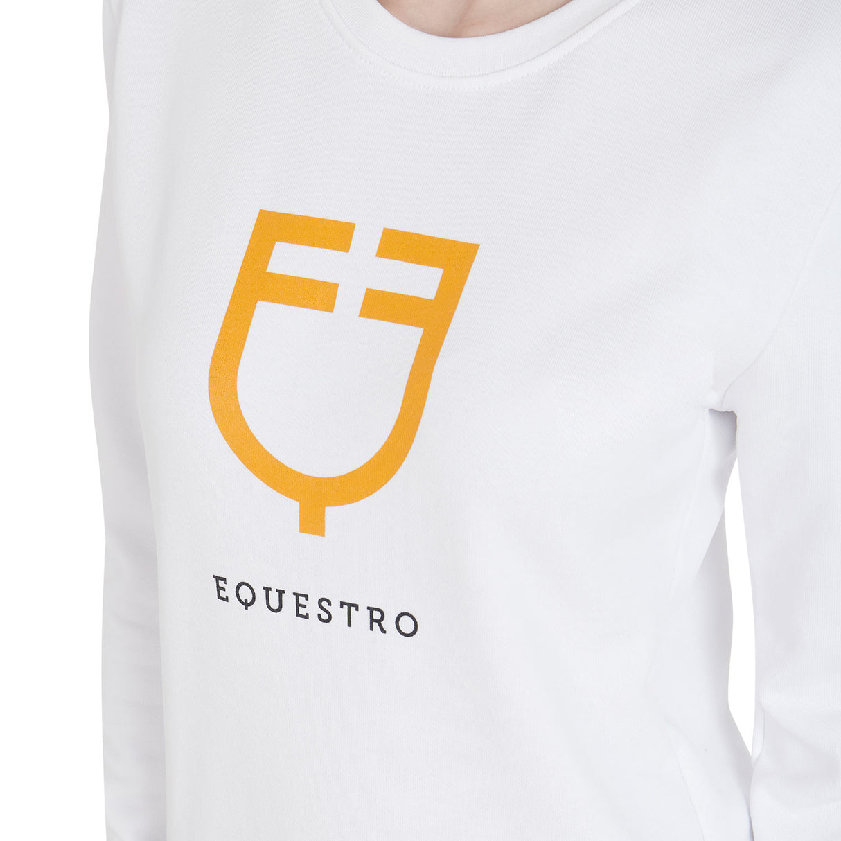 Equestro Women's Crewneck Sweatshirt With Central Logo #colour_white