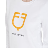 Equestro Women's Crewneck Sweatshirt With Central Logo #colour_white