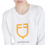 Equestro Women's Crewneck Sweatshirt With Central Logo #colour_white