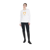 Equestro Women's Crewneck Sweatshirt With Central Logo #colour_white