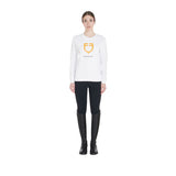 Equestro Women's Crewneck Sweatshirt With Central Logo #colour_white