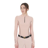 Equestro Women's Long-Sleeved Training Technical Polo Shirt