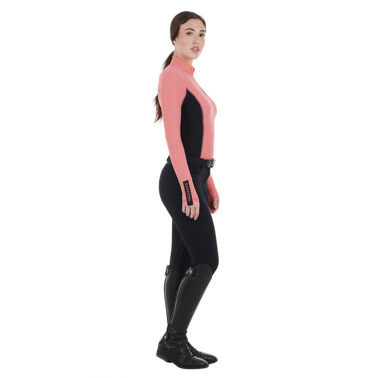 Equestro Women's Long-Sleeved Training Technical Polo Shirt