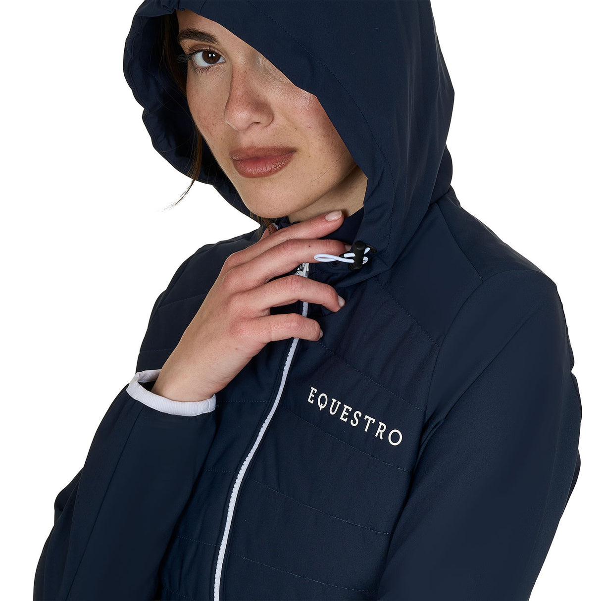 Women's down jacket in technical blend