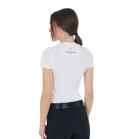Equestro Women's Slim Fit T-Shirt Moonlight Print #colour_white