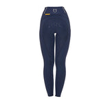 Equestro Women's Slim Fit High-Waisted Leggings with Rhinestones