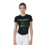 Equestro Women's Slim Fit Cotton T-Shirt Fluorescent Print