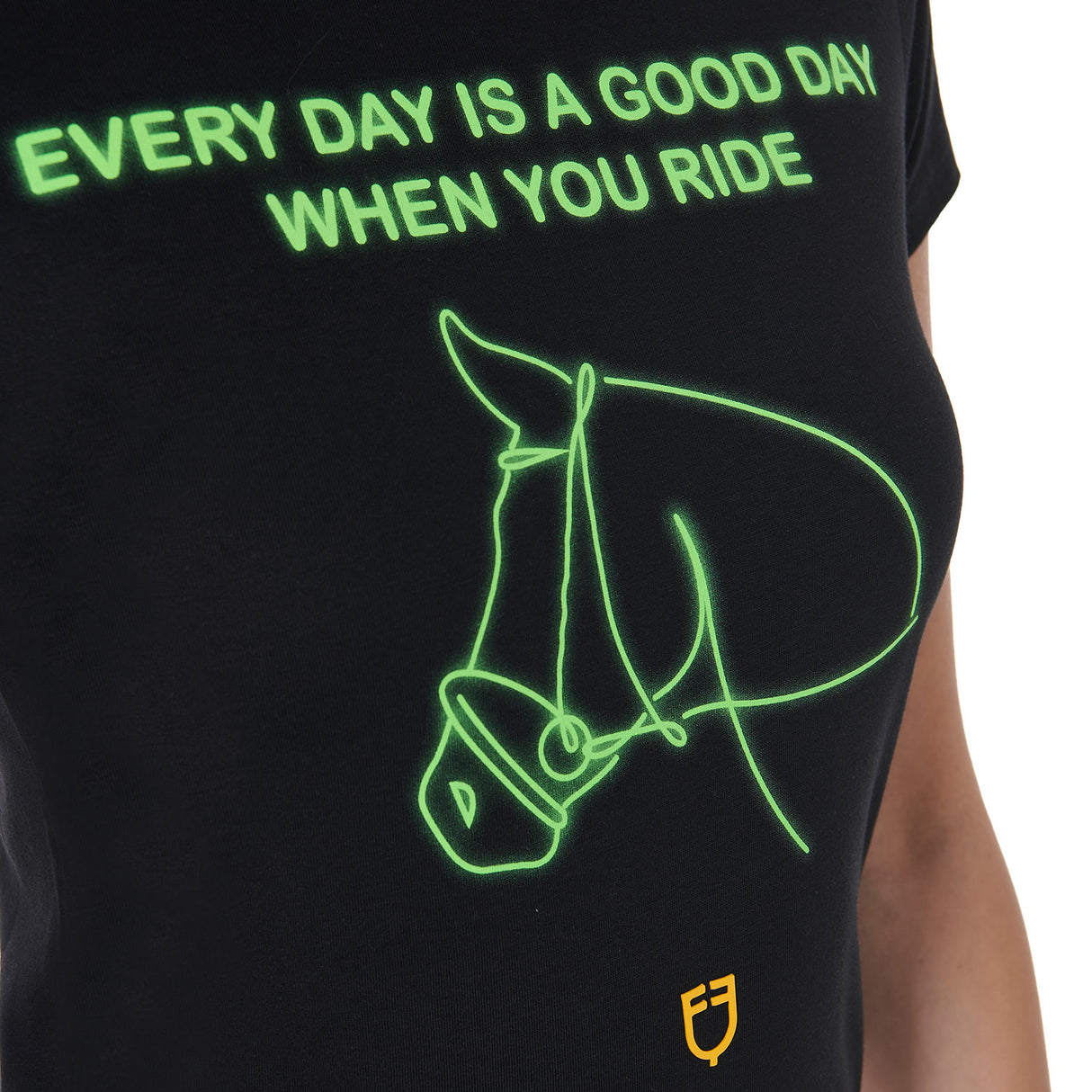 Equestro Women's Slim Fit Cotton T-Shirt Fluorescent Print