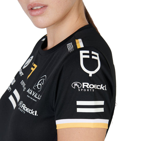 Equestro Women's Technical Fabric Multi Logo T-Shirt #colour_black