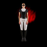 Equestro Ridertechnology women's competition polo shirt short sleeves and buttons
