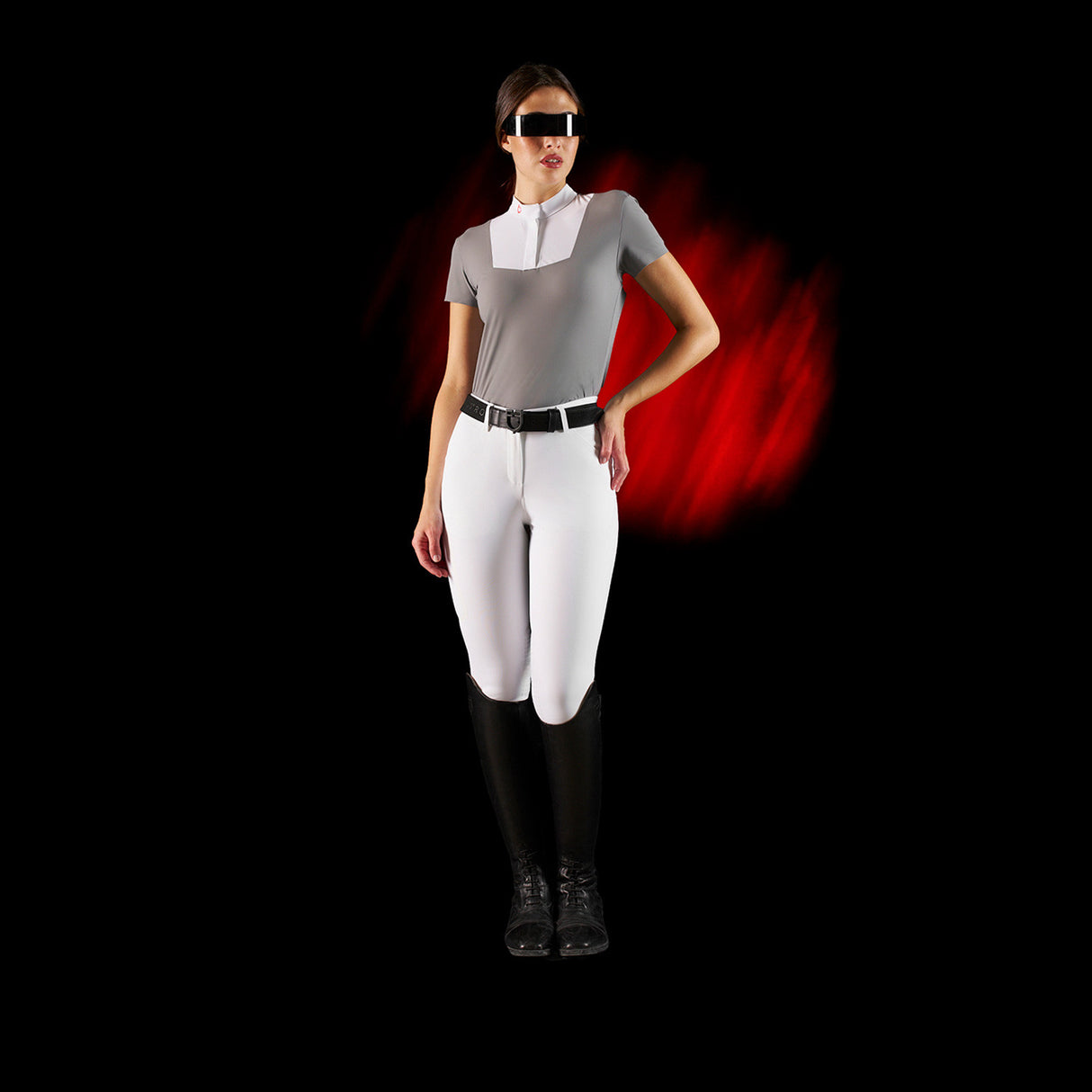 Equestro Ridertechnology women's competition polo shirt short sleeves and buttons