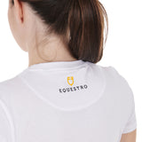 Equestro Women's Slim Fit Cotton T-Shirt Ready To Jump Print #colour_white