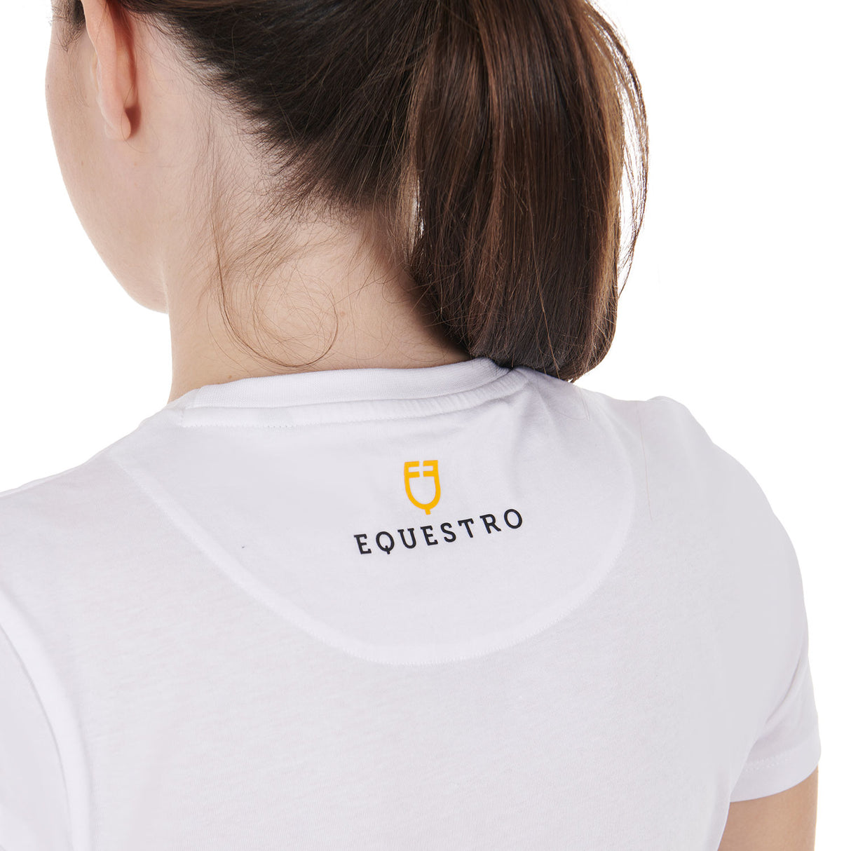 Equestro Women's Slim Fit Cotton T-Shirt Ride More Worry Less Print #colour_white