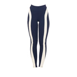 Equestro Women's Full Grip Two-Tone Leggings #colour_blue-white