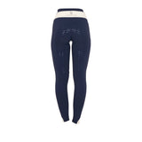 Equestro Women's Full Grip Two-Tone Leggings #colour_blue-white