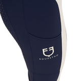 Equestro Women's Full Grip Two-Tone Leggings #colour_blue-white