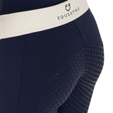 Equestro Women's Full Grip Two-Tone Leggings #colour_blue-white