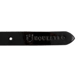 Equestro Women's Glossy Belt With Snaffle Bit Buckle #colour_black-gold