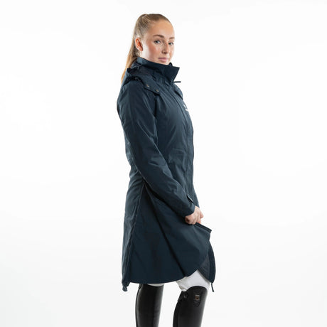 EQUIDRY Women's Bronte Riding Coat with Removable Hood #colour_navy