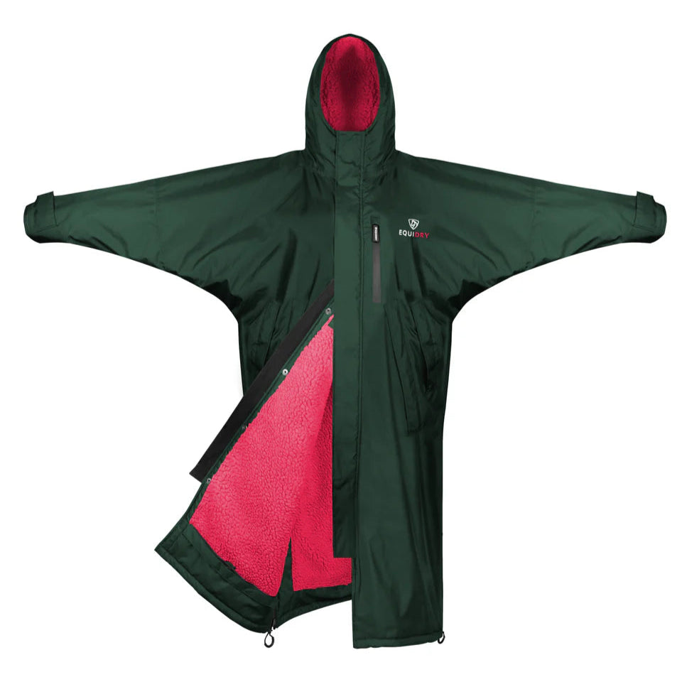 EQUIDRY Children's Thick Fleece Evolution #colour_black-forest-green-peacock-pink