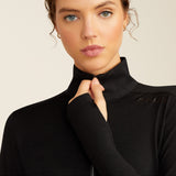 Ariat Women's Cheviot 14 Zip Long Sleeve Baselayer #colour_black