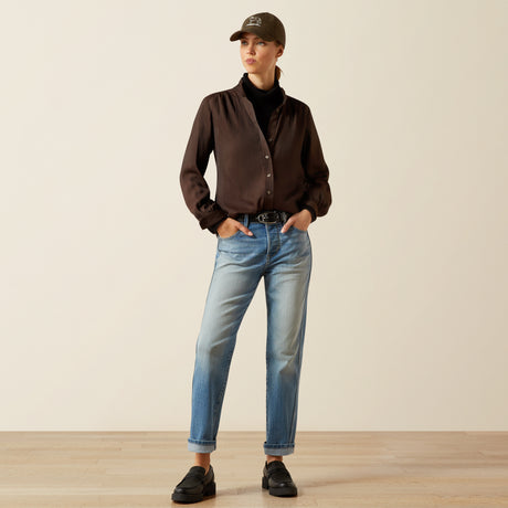 Ariat Women's Kildwick Blouse #colour_coffee-bean