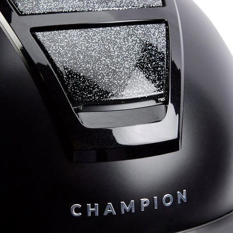 Champion Insight Glitter Round Wide Peak Riding Hat #colour_matt-black-sparkle-black