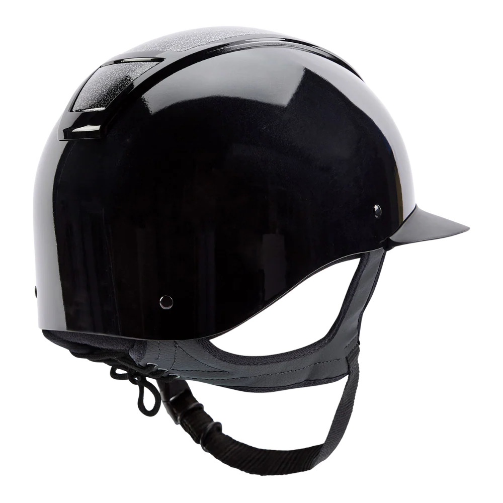 Champion Insight Glitter Oval Wide Peak Riding Hat #colour_metallic-black-sparkle-black
